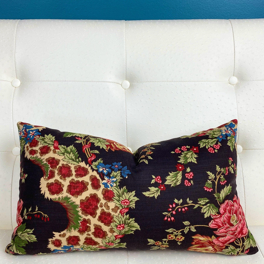 Cowtan & Tout Rose and Leopard Pillow Cover - Oona Pillow Design