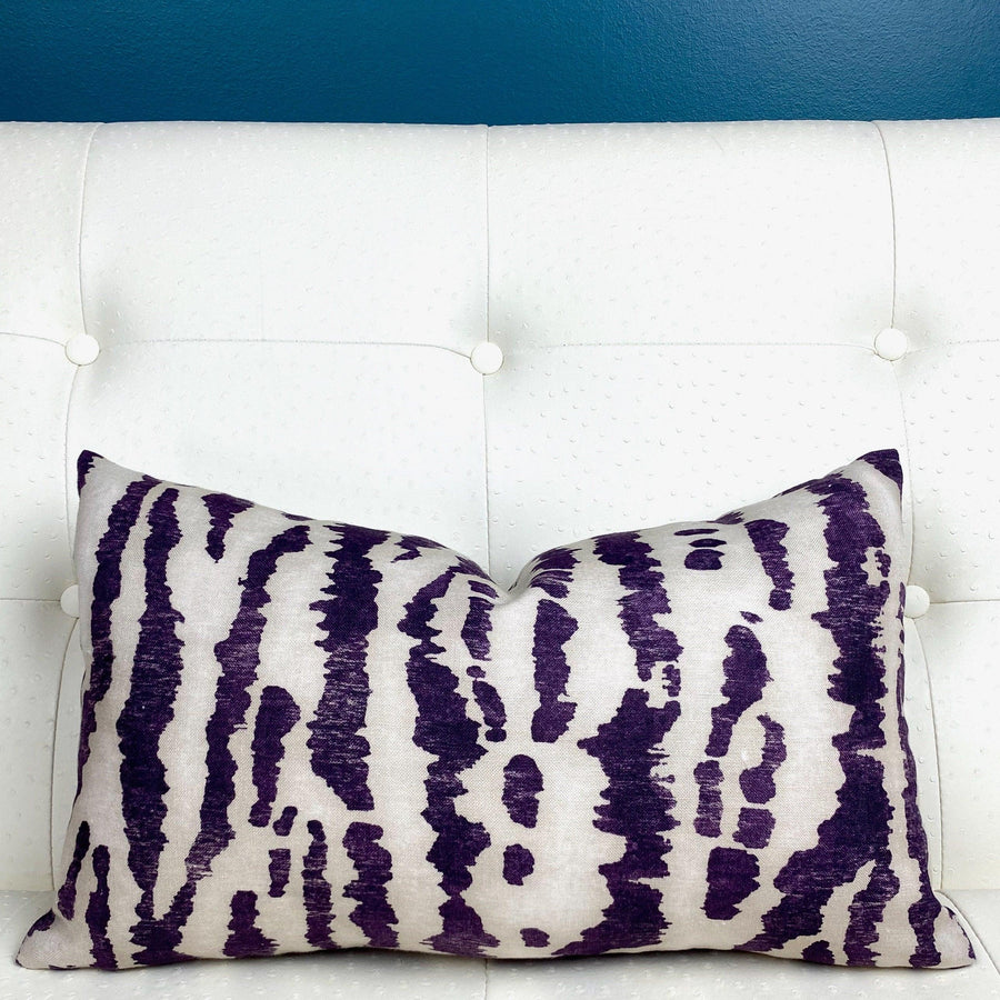 Schumacher Animaux Eggplant Pillow Cover - Oona Pillow Design