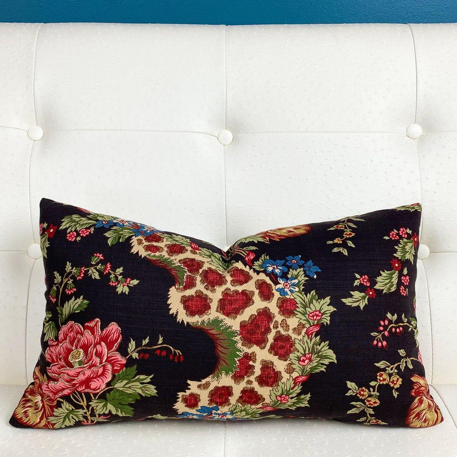 Cowtan & Tout Rose and Leopard Pillow Cover - Oona Pillow Design