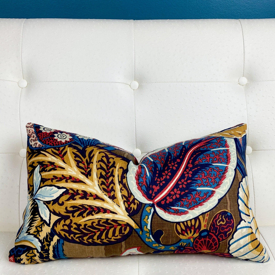 Schumacher Zanzibar Cerulean Pillow Cover - Oona Pillow Design