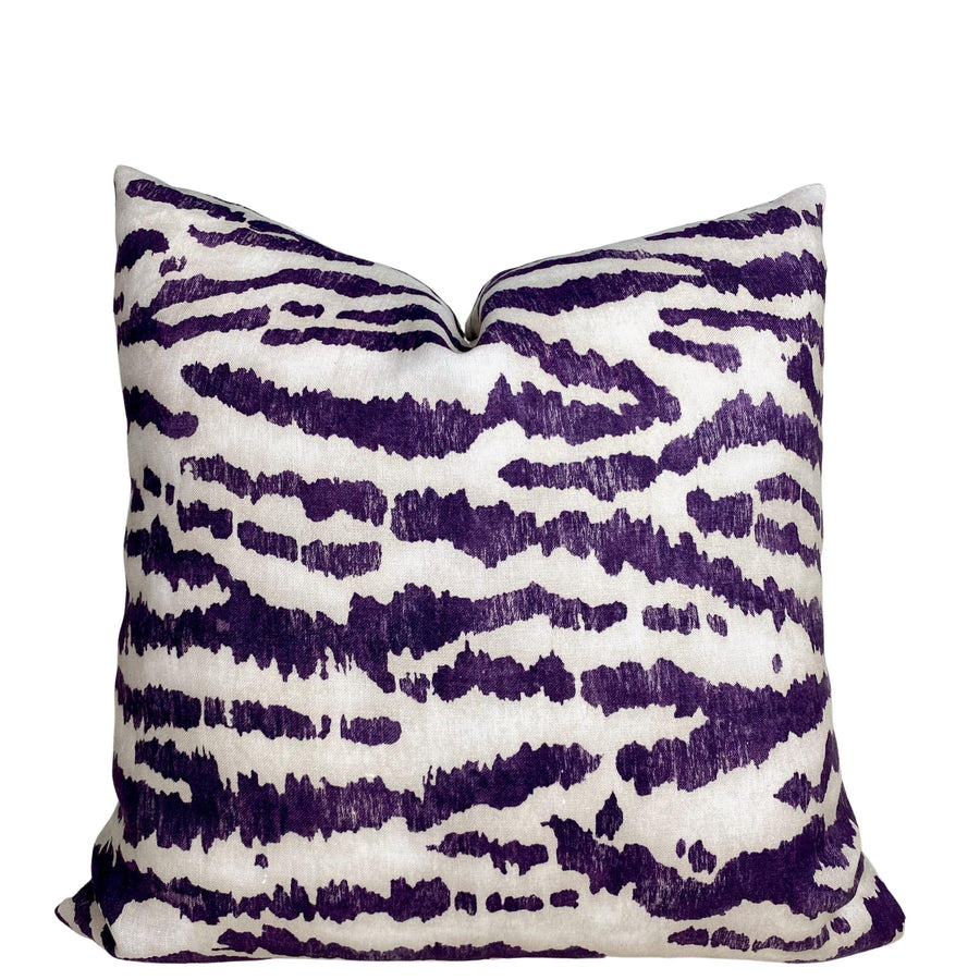 Schumacher Animaux Eggplant Pillow Cover - Oona Pillow Design