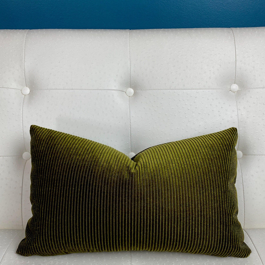 Vineyard Velvet Olive Pillow Cover - Oona Pillow Design