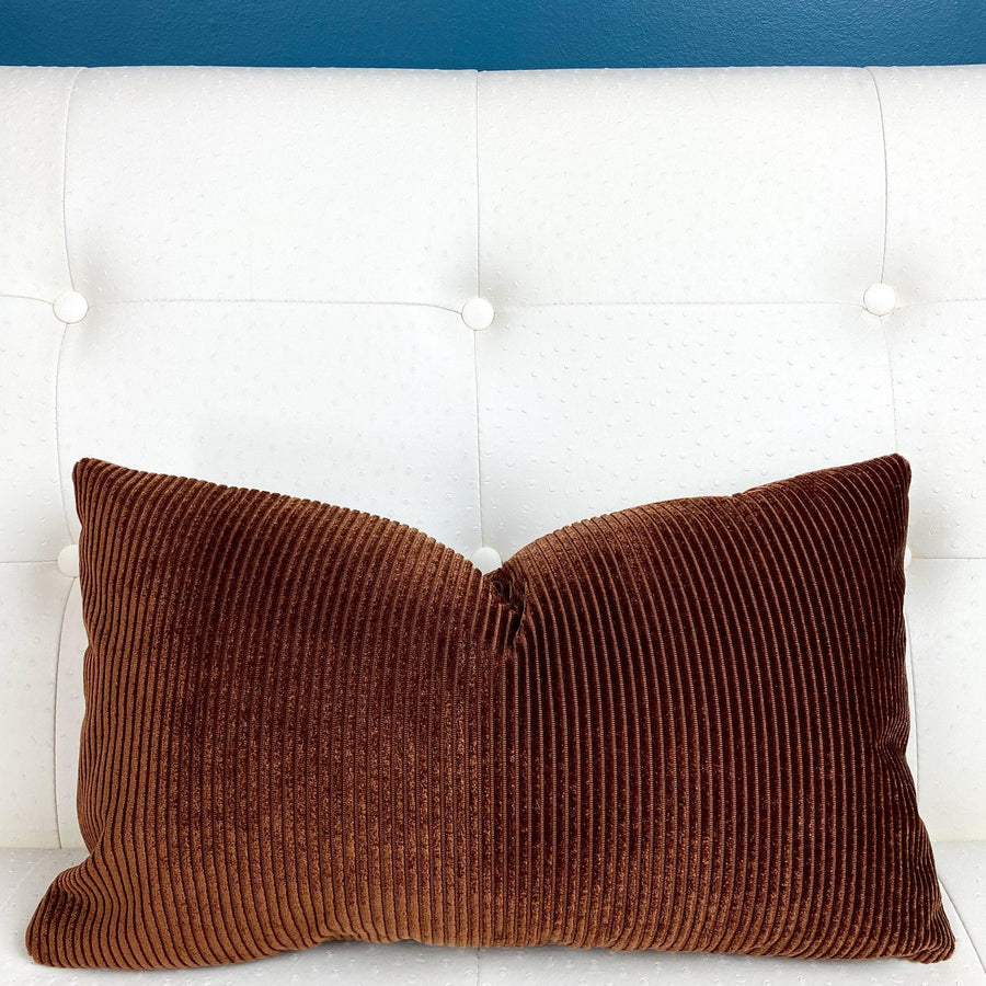 Vineyard Velvet Cognac Pillow Cover - Oona Pillow Design